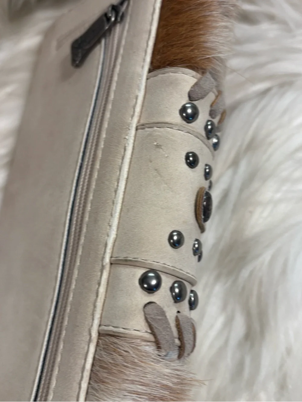 Trinity Ranch Hair On Western Wallet Wristlet Studded Fur Preloved